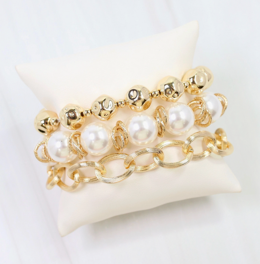 Pearl Link Bracelet Set
