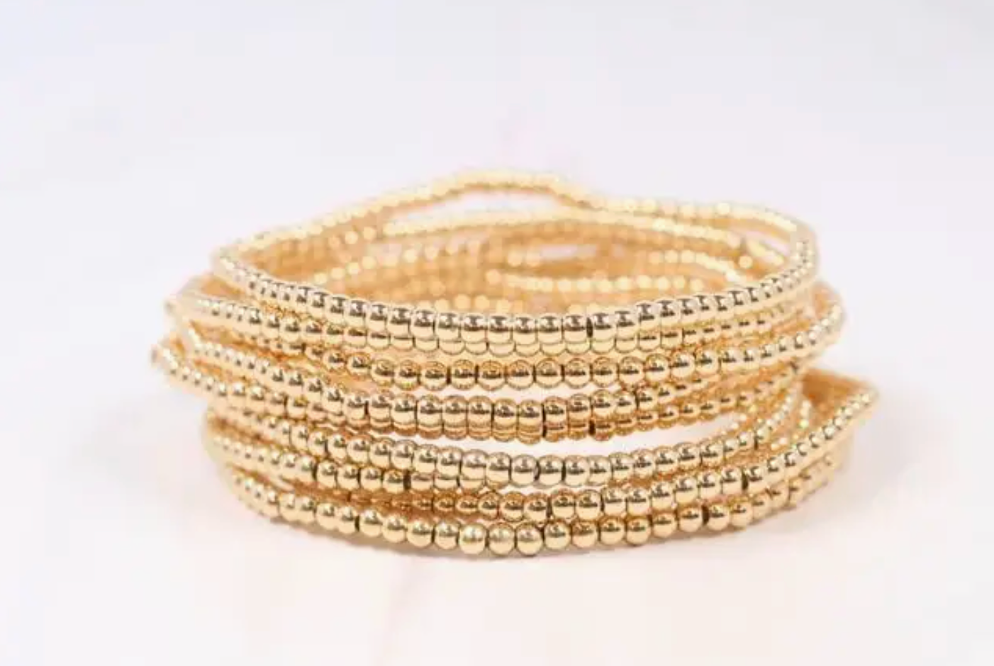 Beaded Gold Bracelet Stack