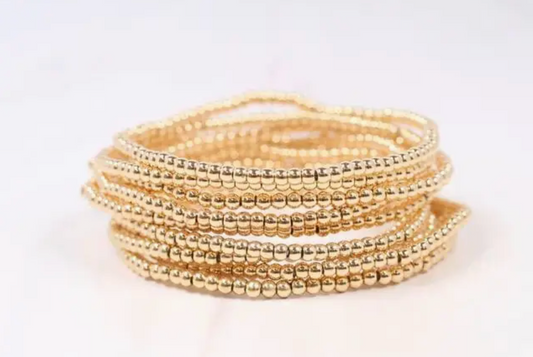 Beaded Gold Bracelet Stack