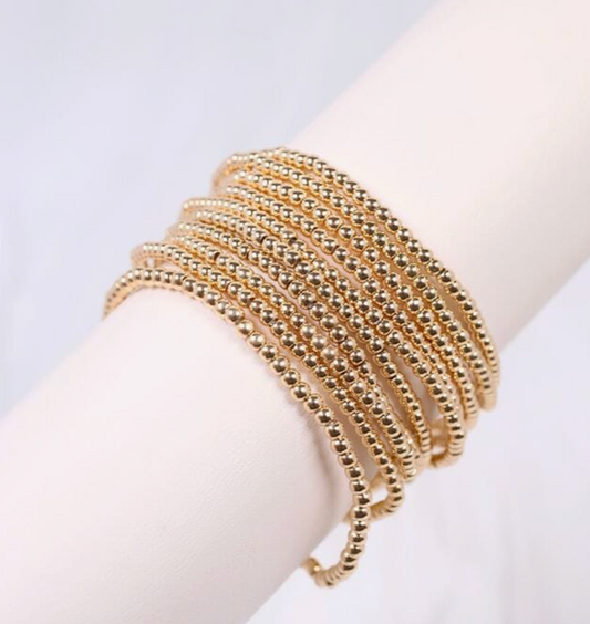 Beaded Gold Bracelet Stack