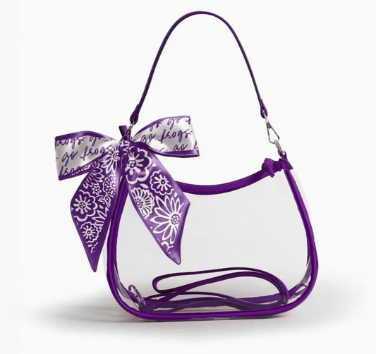 TCU Clear Purse With Scarf