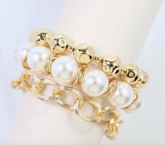 Pearl Link Bracelet Set